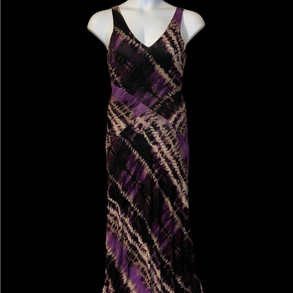 Purple V neck boho goth fairy y2k hippie witchy whimsigoth maxi dress medium - Picture 10 of 10